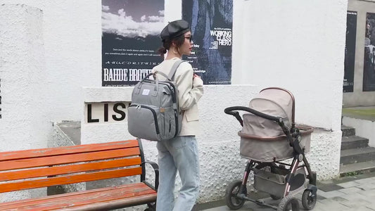 Cuna Mudador en Mochila de viaje 3en 1 Gris